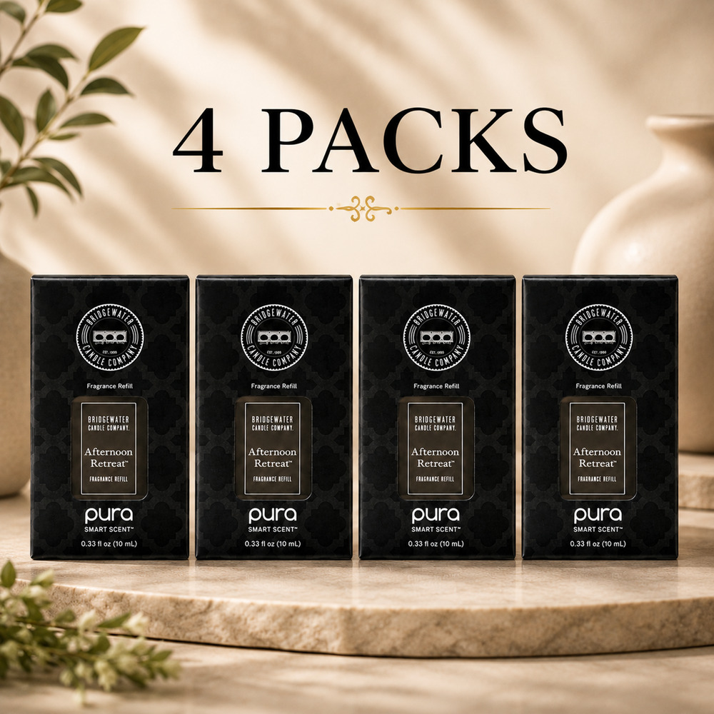 4 Pack Pura Smart Scent Bridgewater Afternoon Retreat Fragrance Refill 10ml